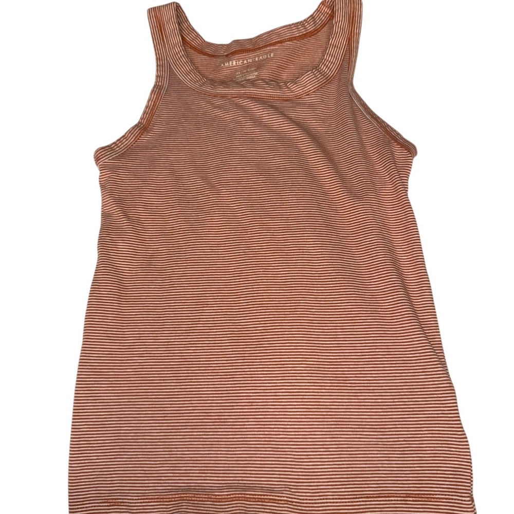 American Eagle Outfitters Orange and White Striped Tank Top Size XS